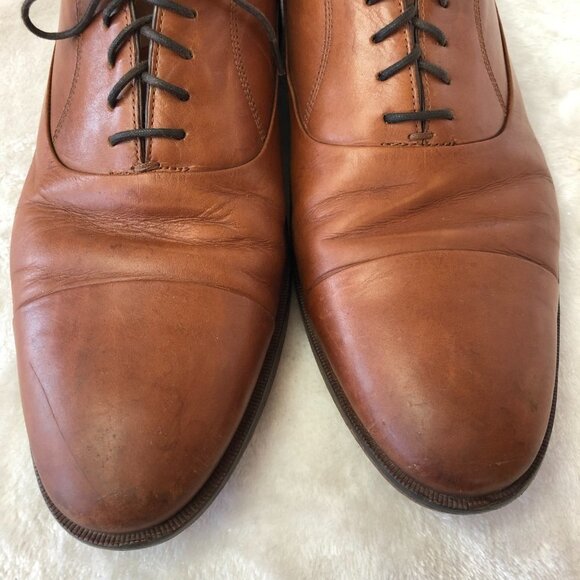 Johnston & Murphy Leather Lace Up Dress Shoes Rust Color Size 8.5 - Picture 14 of 16